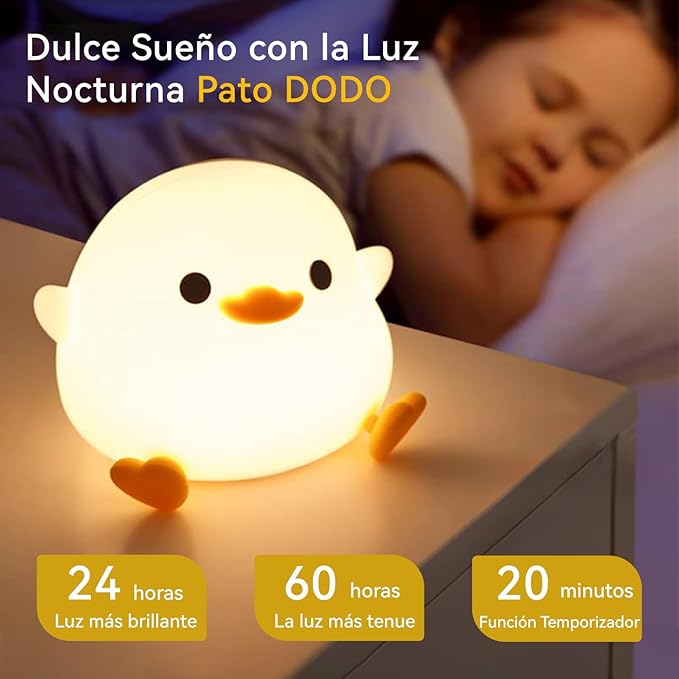 Lampara De Noche Usb Lampara Pato Color