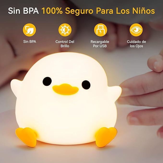 Lampara De Noche Usb Lampara Pato Color