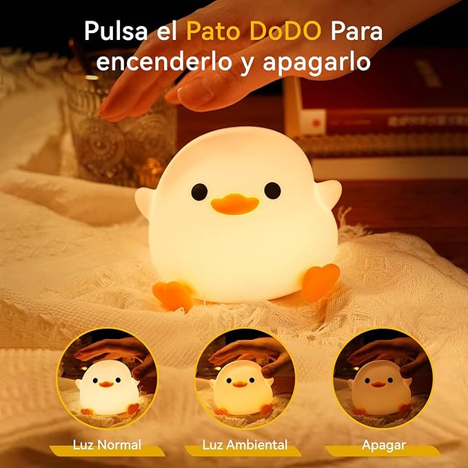 Lampara De Noche Usb Lampara Pato Color