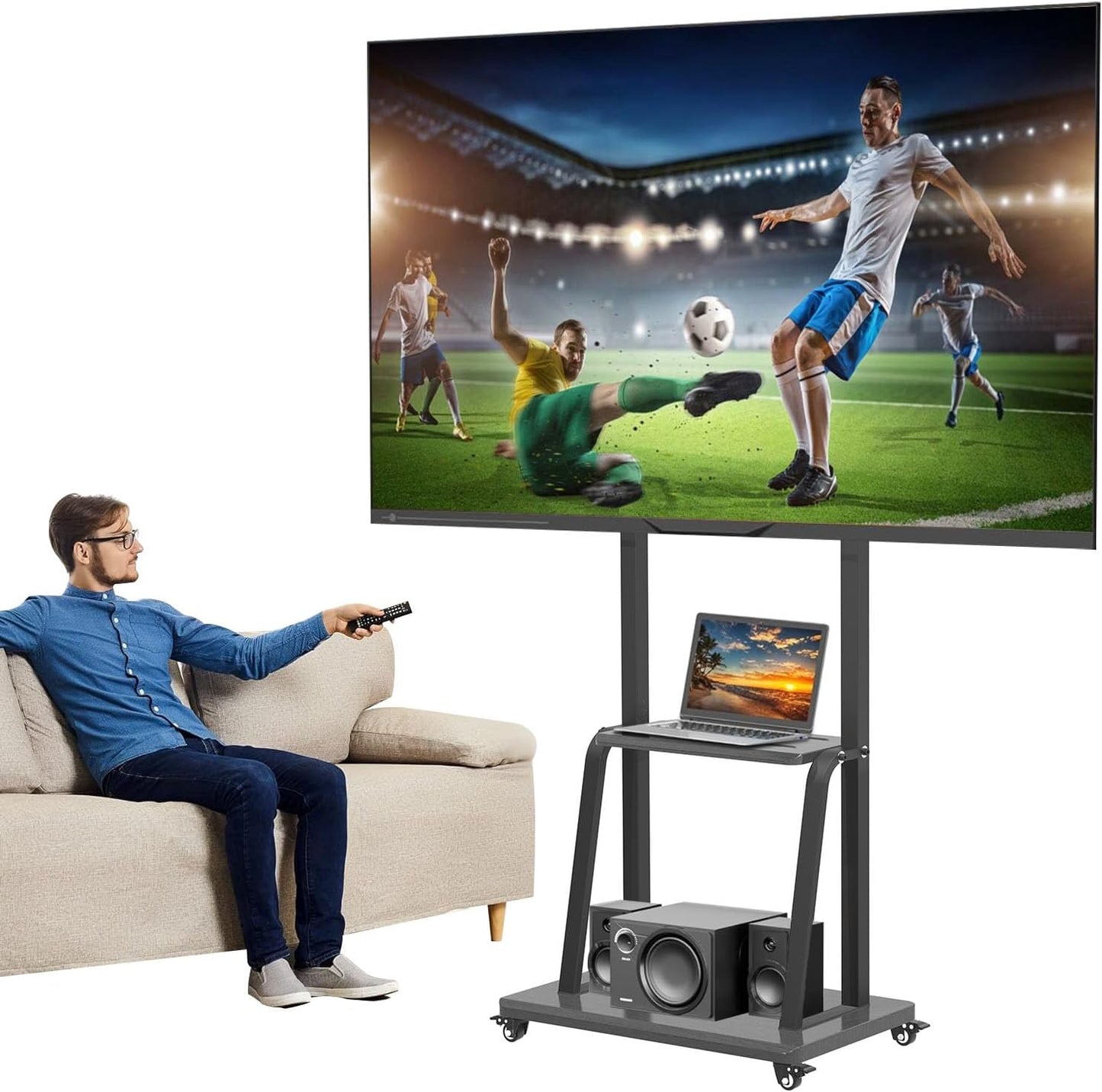 📺 Soporte TV 32" a 75" Smart Base Pedestal – Movilidad y Estilo para tu Espacio 🏠