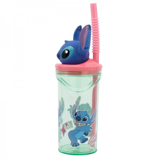 🌟 VASO STITCH 3D CON PAJITA – 360ML 🌟