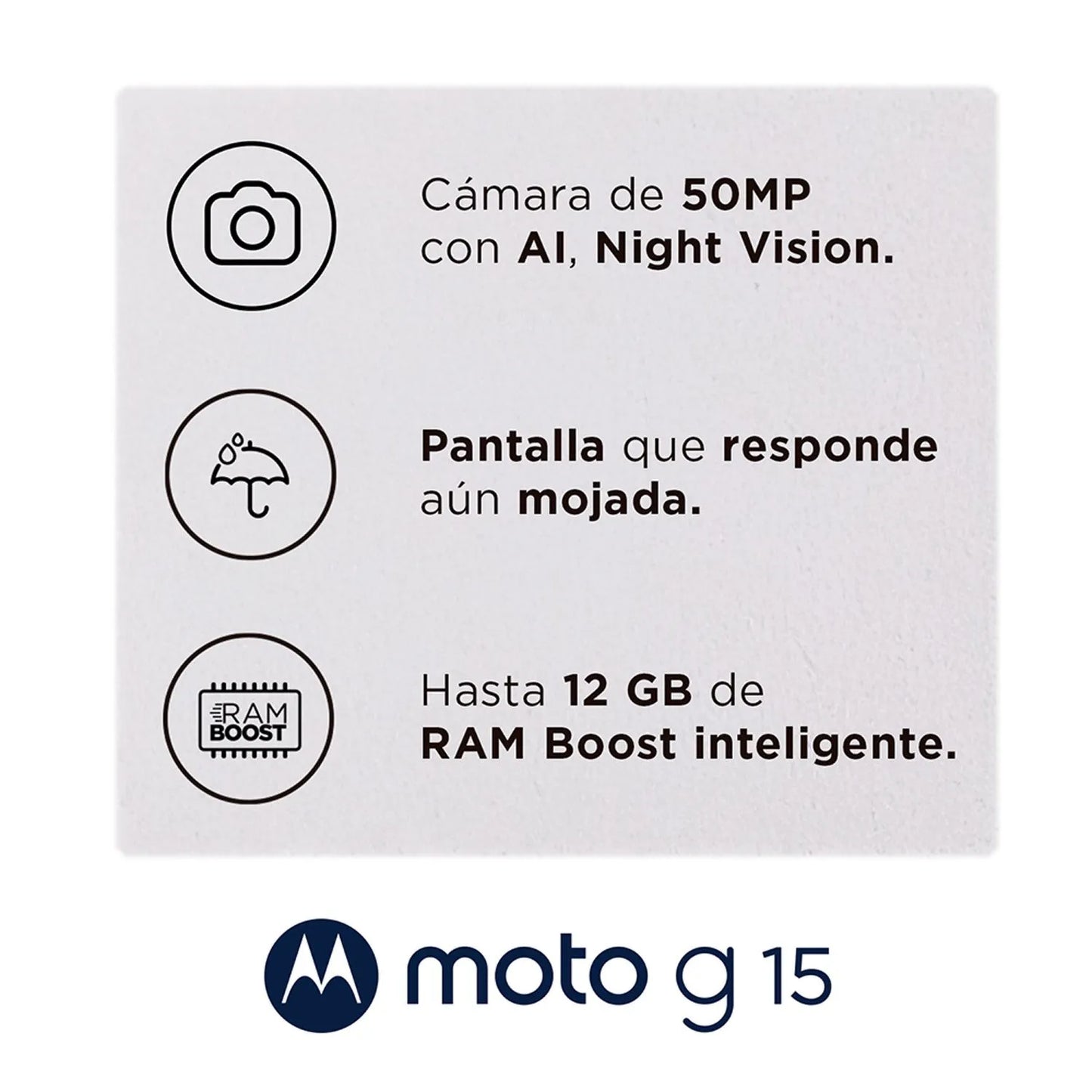 Motorola Moto G15 128GB/4GB Gravity Grey Liberado | Vizium Chile