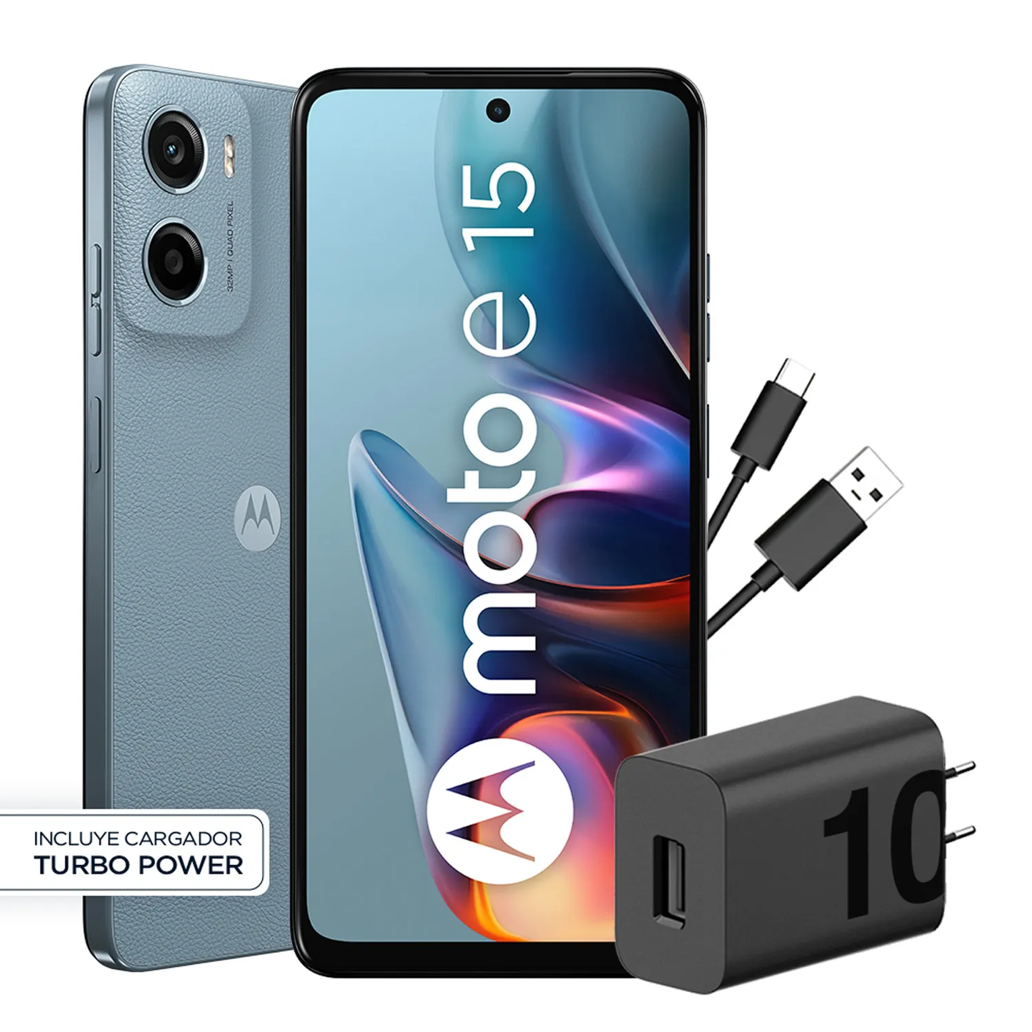 Motorola Moto E15 64GB 2GB RAM Azul – Smartphone Libre con Batería Duradera