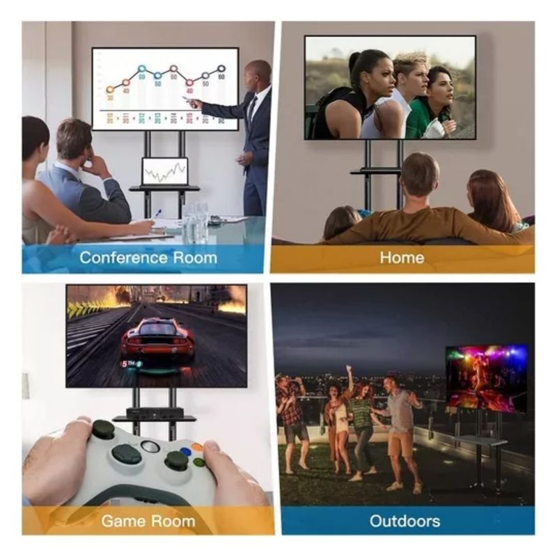 📺 Soporte TV 32" a 75" Smart Base Pedestal – Movilidad y Estilo para tu Espacio 🏠