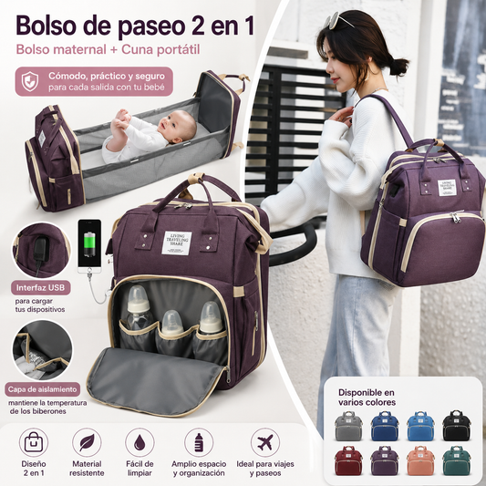 Bolso Maternal 2 en 1 para Bebé | Bolso de Paseo Multifuncional
