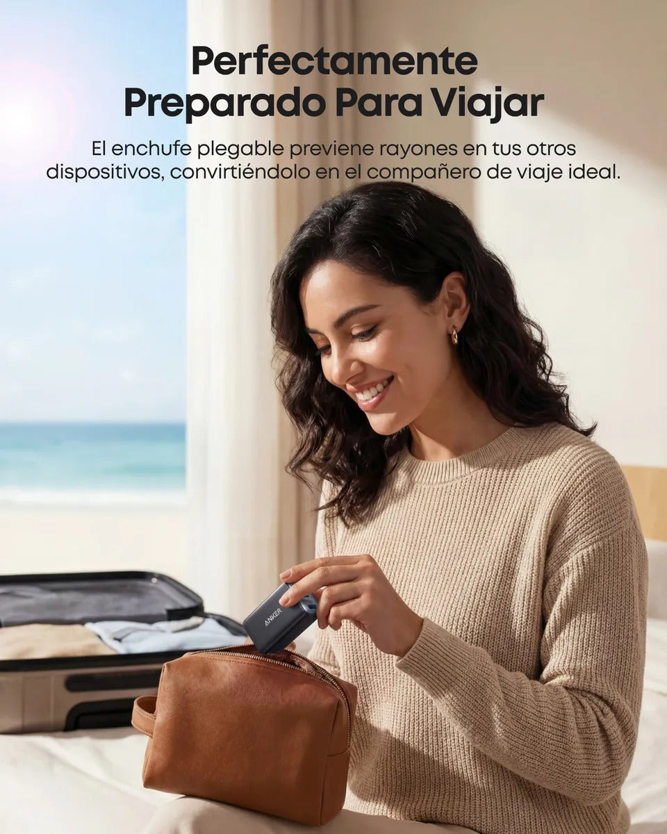 Cargador Anker GaN 65W 3 Puertos USB-C | Carga Rápida