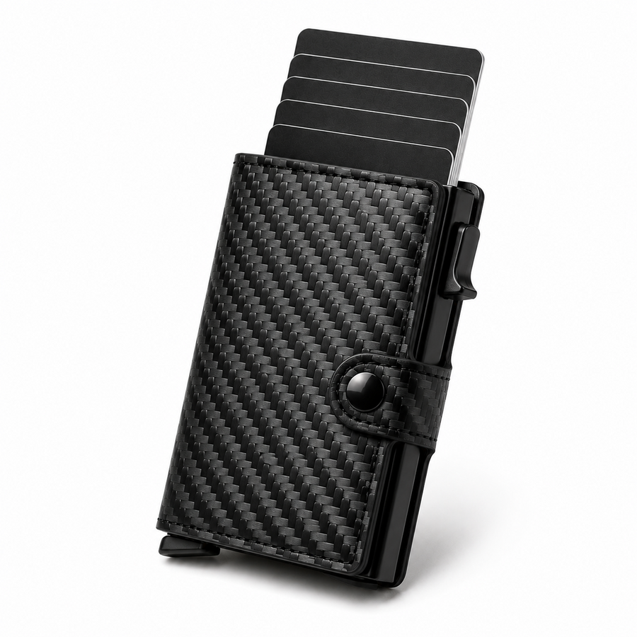 Billetera RFID Negra Fibra de Carbono