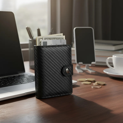 VIZIUM Smart Wallet — billetera RFID negra para hombre