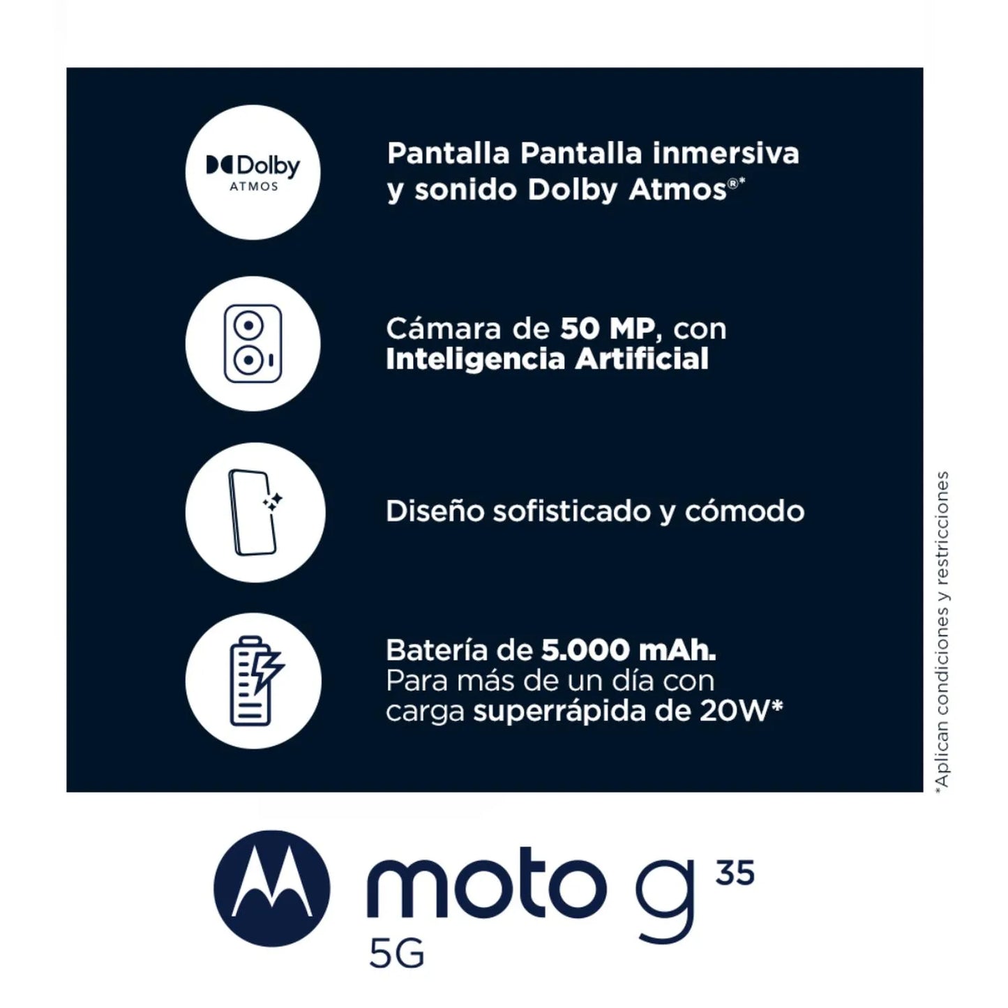 Motorola Moto G35 128GB/4GB Midnight Black Liberado | Vizium Chile