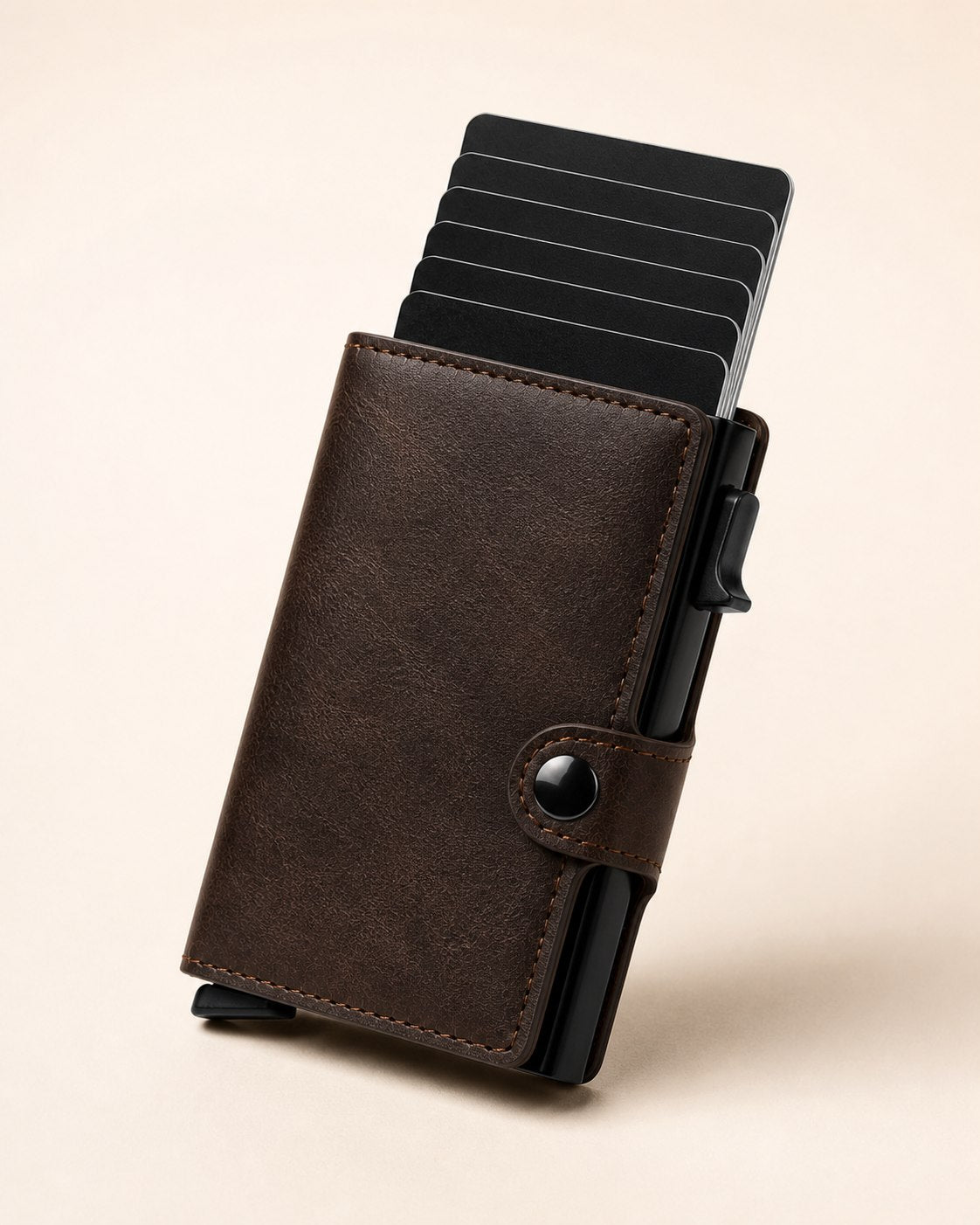 Smart Wallet Marrón abierta