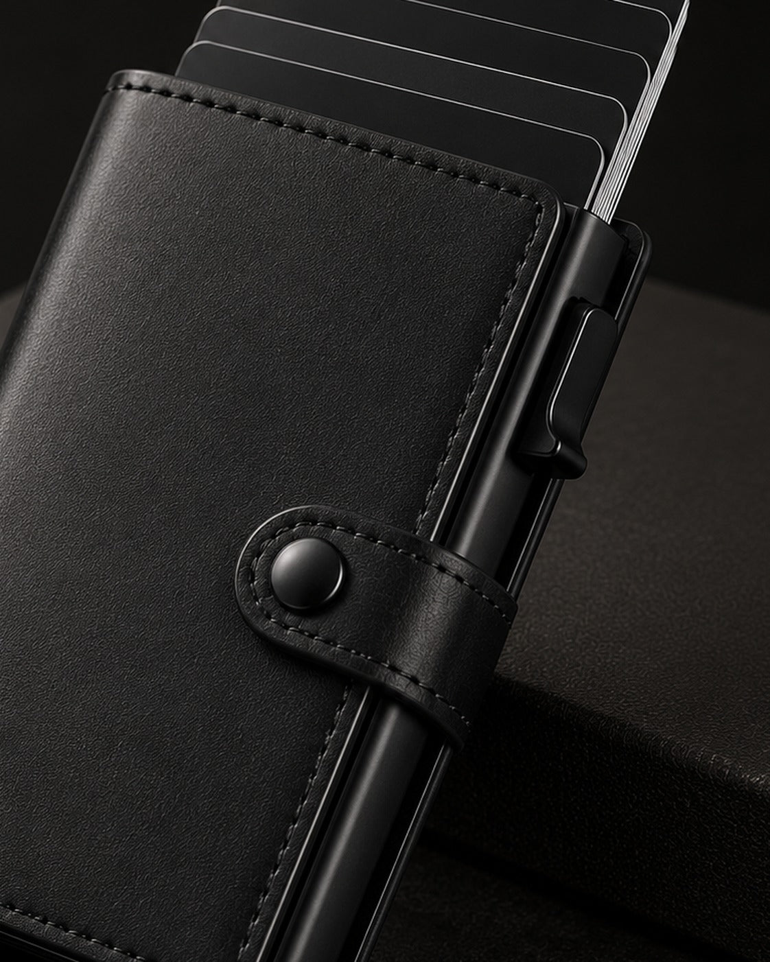 Smart Wallet Negro abierta