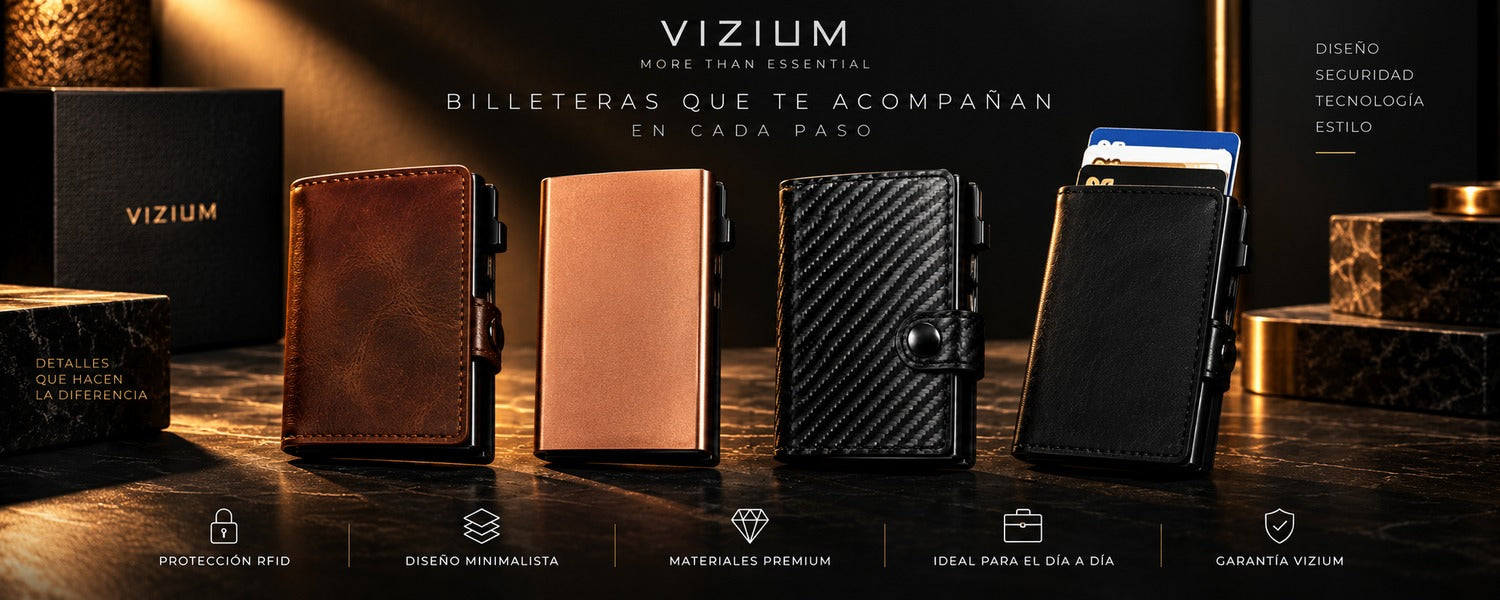 VIZIUM — More than essential. Billeteras que te acompañan en cada paso: diseño, seguridad, tecnología, estilo.